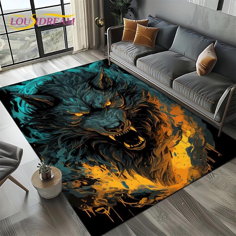 Valkyrie Viking Axe Flannel Area Rug - Norse Rune Mythology Print Soft Mat for Living Room & Game Room, Non-Slip Warrior Home Decor #ValkyrieRug #VikingAxeMat #NorseMythologyDecor #RuneCarpet #NonSlipFlannelRug