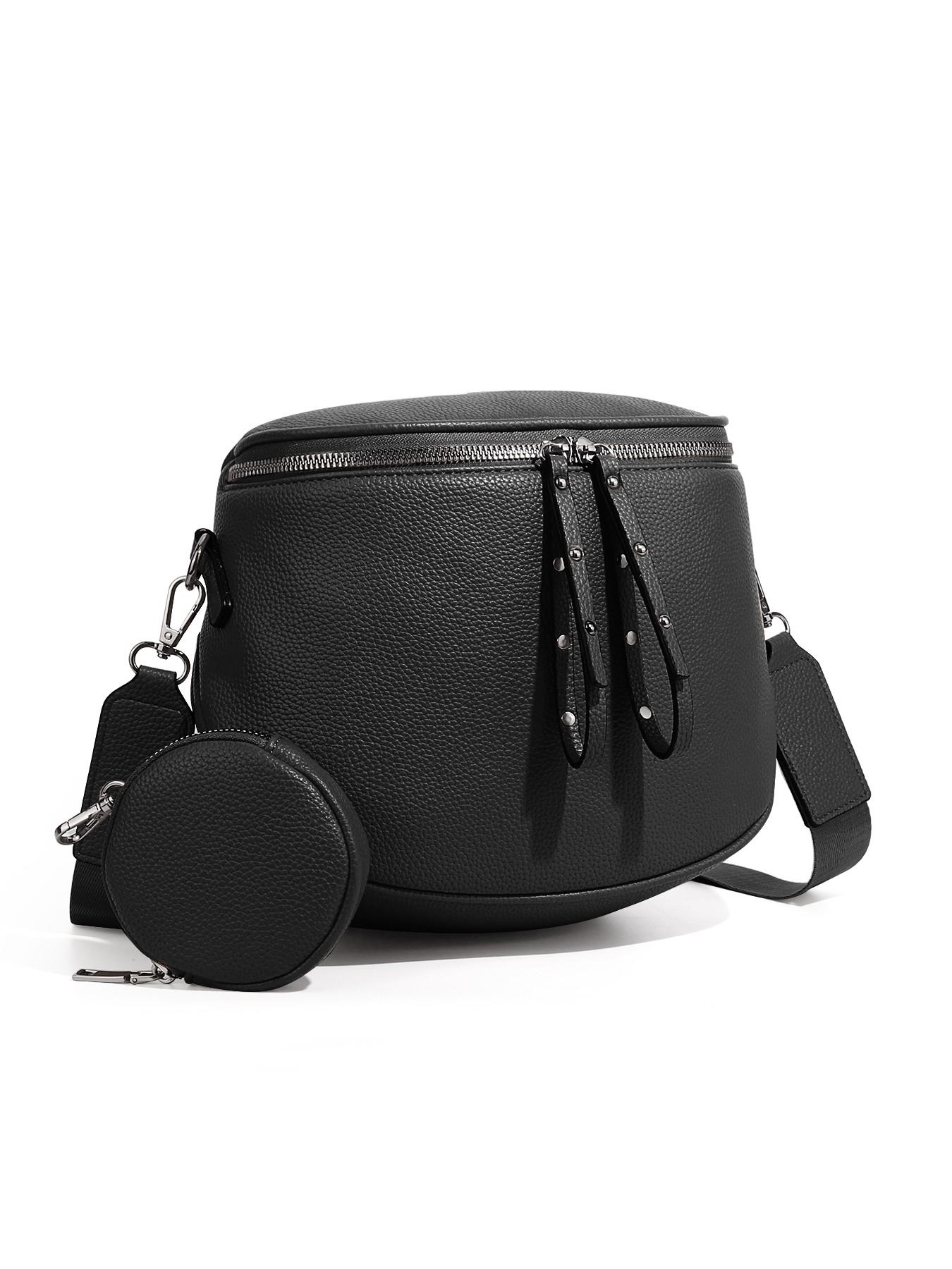 Lychee Texture Large Crossbody Bags for Women, PU Leather Bum Bag with Coin Purse, Stylish Checkered Sling Purse with Adjustable Strap, Lightweight Commuting Shoulder Bag Fanny Packs for Mother Travel Gifts Everyday Use