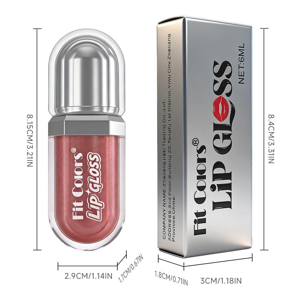 3D Mirror Gloss Lip Glaze Long-Lasting Hydration Anti-Wrinkle Lip Balm Transparent Pearl Fine Sparkle Lip Oil Valentine's Day Gift