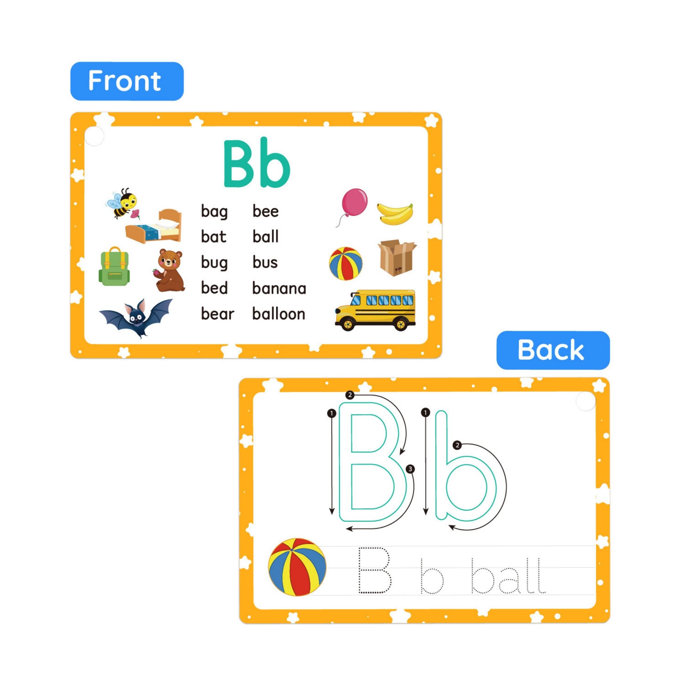 Early Learning Alphabet & Numbers Flashcards, Reusable Waterproof Whiteboard Pen Set, Ideal for Kids' Home & Classroom Education