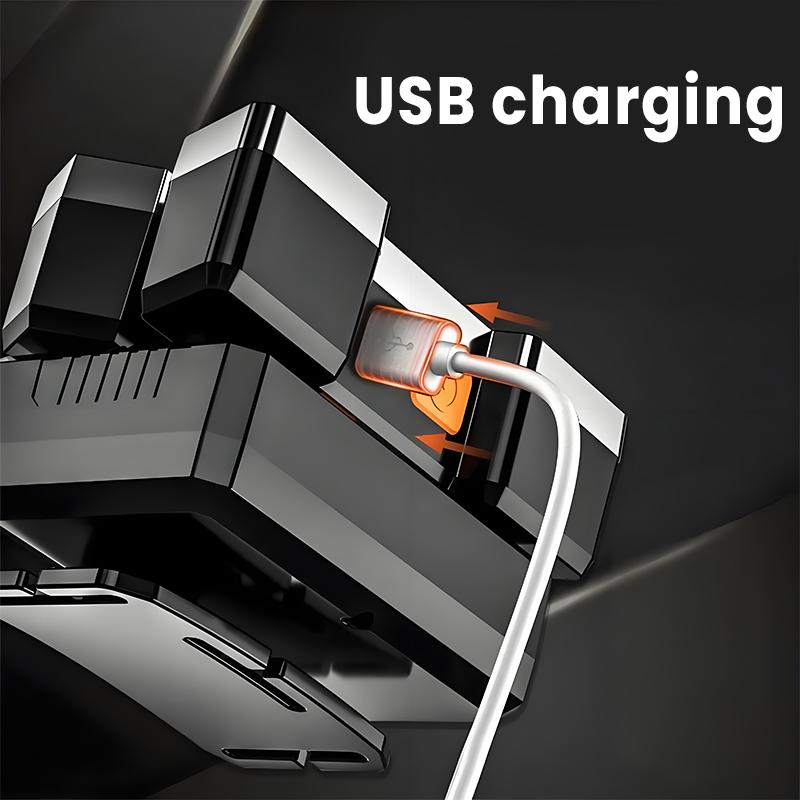 Two rechargeable waterproof headlamps, one of which is a fishing headlamp with 5 LED bulbs, featuring three modes and waterproof function, suitable for outdoor camping, hiking, running, and vehicle maintenance tasks, etc. Adjustable headlight