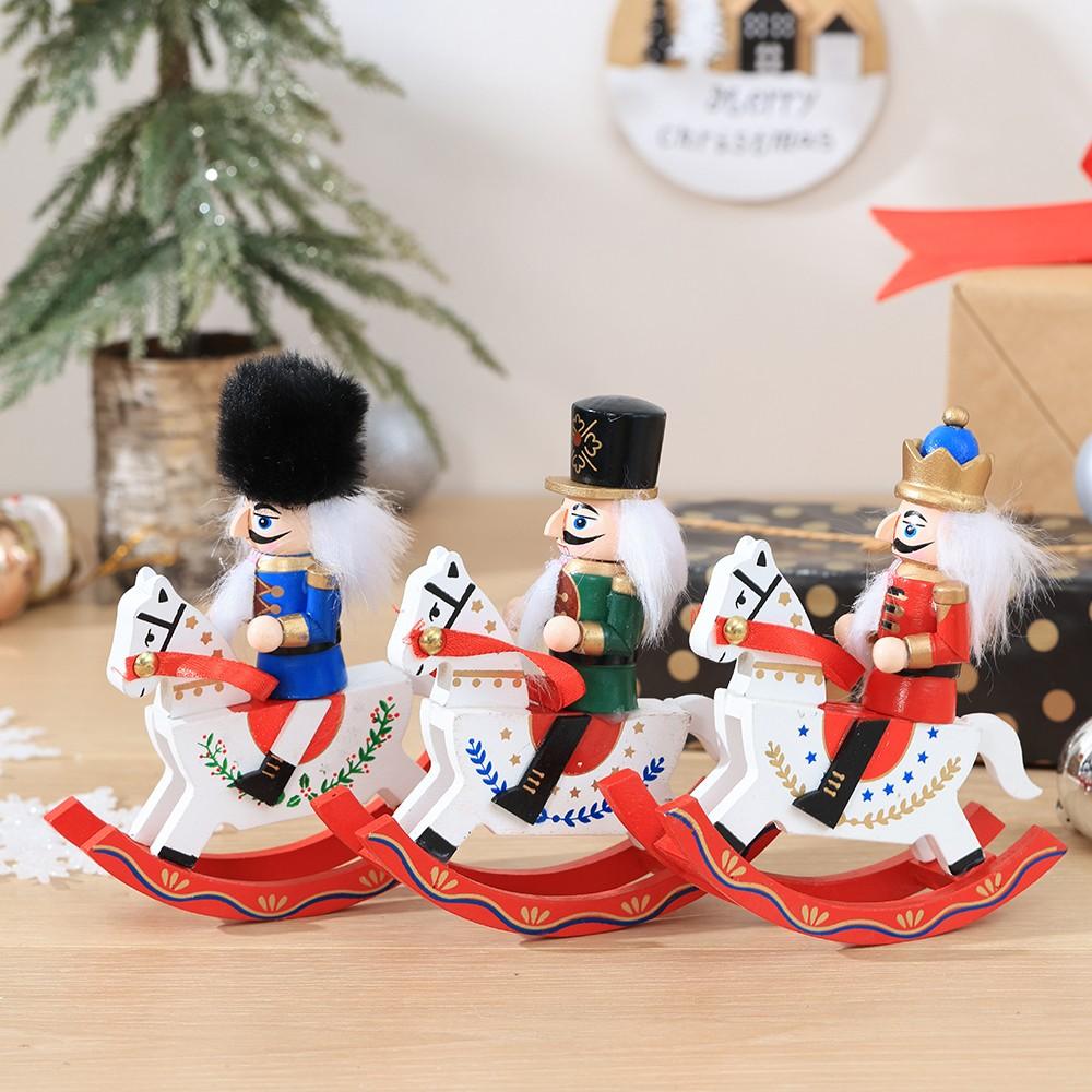 Classic Wooden Nutcracker Ornament Set, Hand-Painted Mini Soldier Statues, Christmas Decor, Gift Box, Holiday Decoration