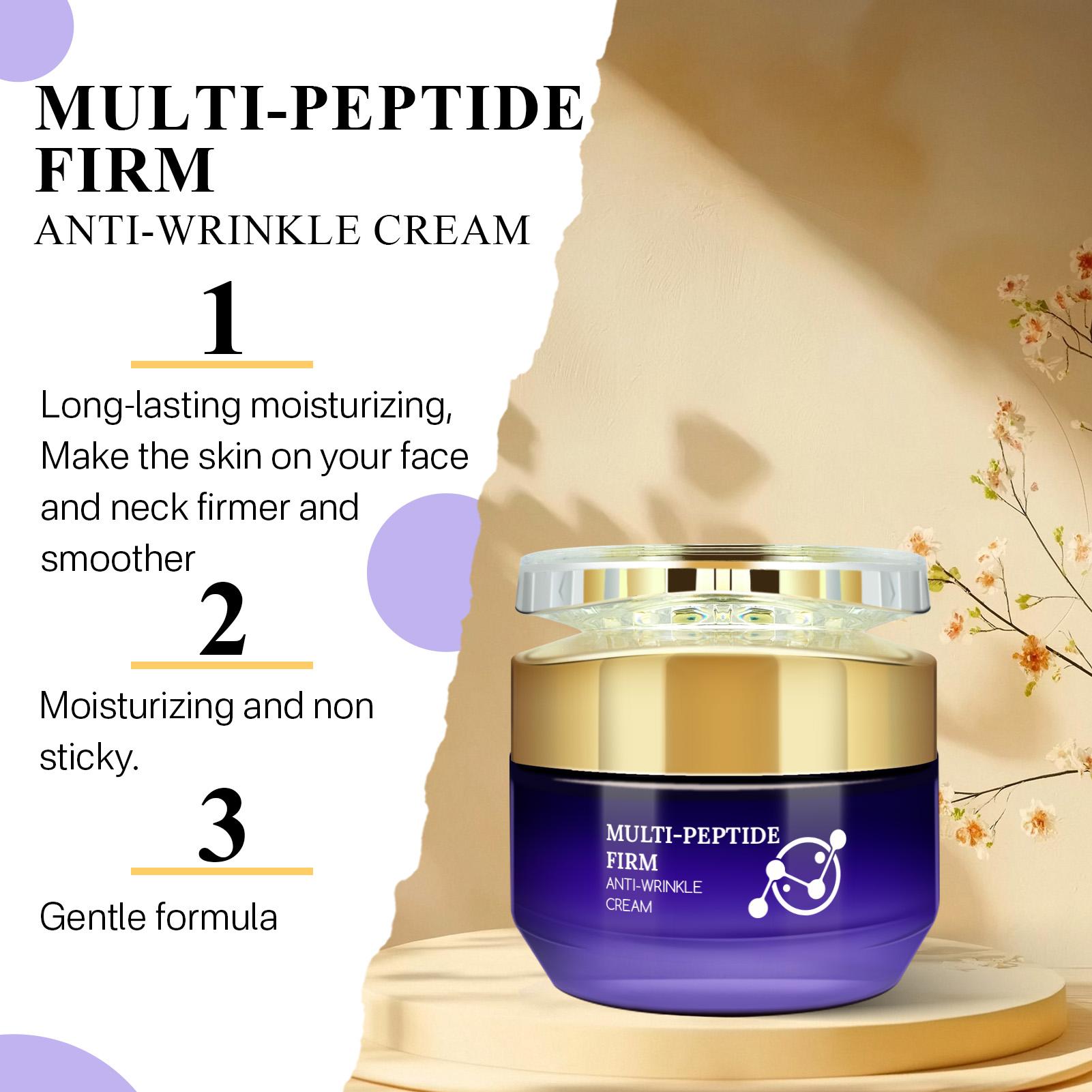 Multi-Peptide Firm Anti-Wrinkle Cream 50g, Gentle Non-Irritating, Adds Collagen Niacinamide Hyaluronic Acid, Long-Lasting Moisture, All Skin Types