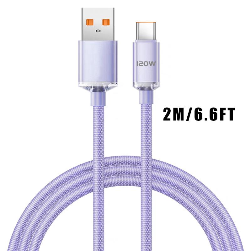 120w Super Fast Charging 6a Data Cable for Huawei Honor Type-C, 1m/2m Universal Charger Cable, High Power Efficiency