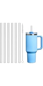 Replacement Straw Compatible with Stanley Quencher 40 oz,30 oz Tumbler, 12 inch Extra Long Reusable Straws Plastic For 40 Oz Cup,Clear-6 Pack