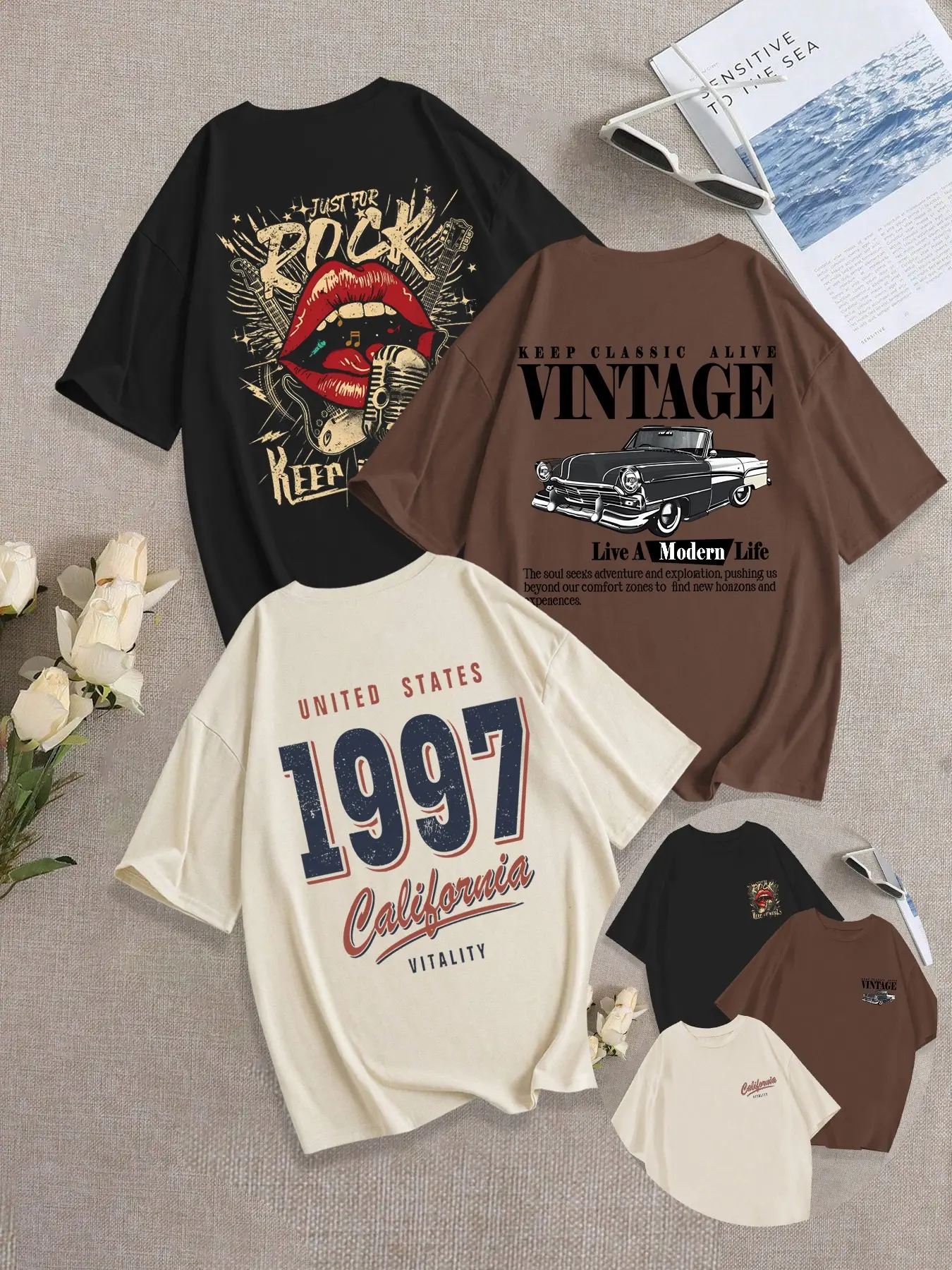 Black + Coffee Brown + Khaki