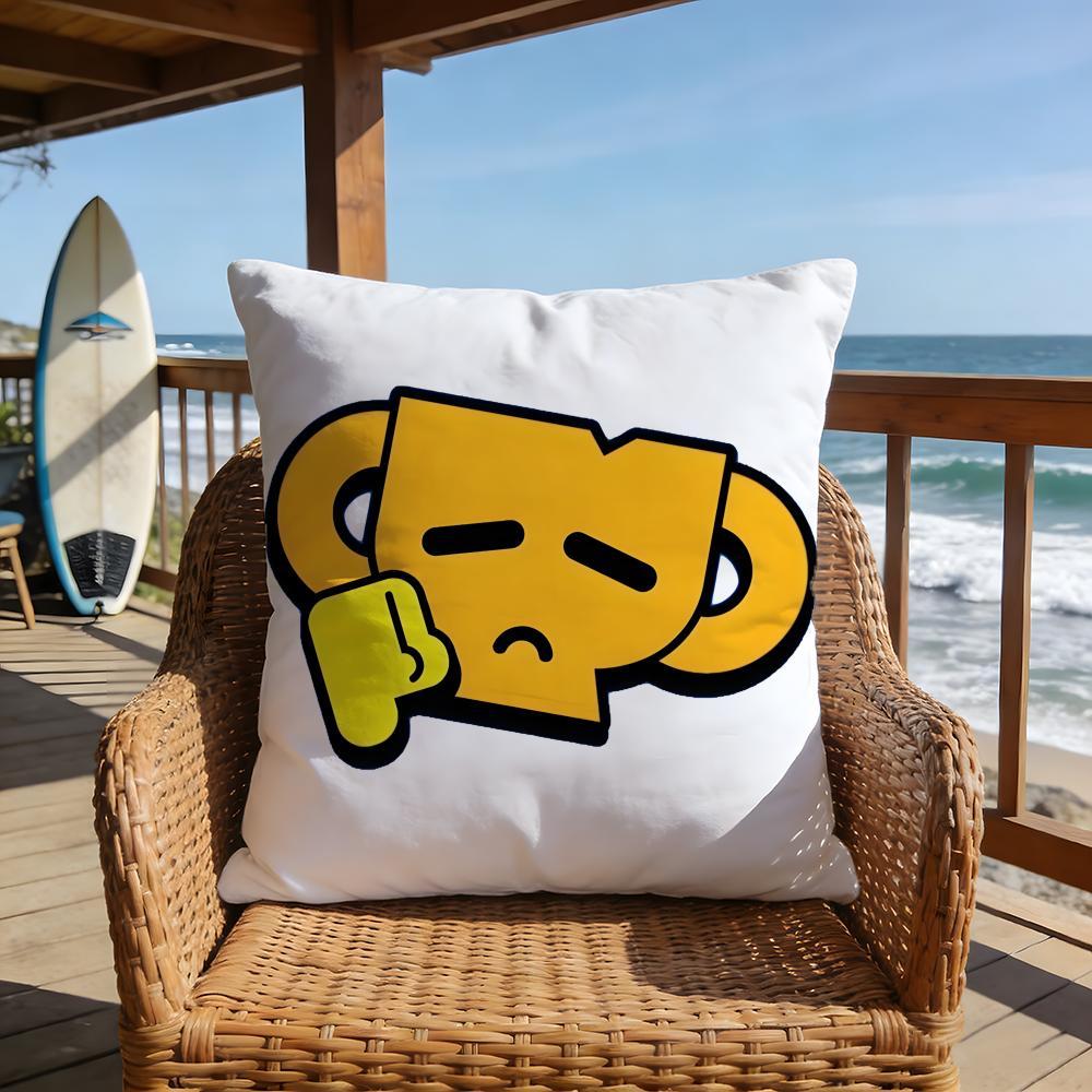 hot game Brawl Stars emoji meme Pillow Case 2026 new style printing Pillowcase Anti-dustmite Invisible zipper silky short plush Sofa cushion cover polyester microfiber queen king bed home