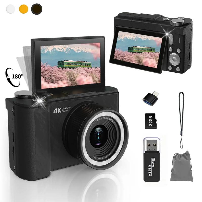 Digital Camera for Photography with Fill Light, 4K Vlogging Camera, 16X Digital Zoom Compact Cameras, 48MP Vlogging Camera with 32GB Card, Point and Shoot Digital Cameras