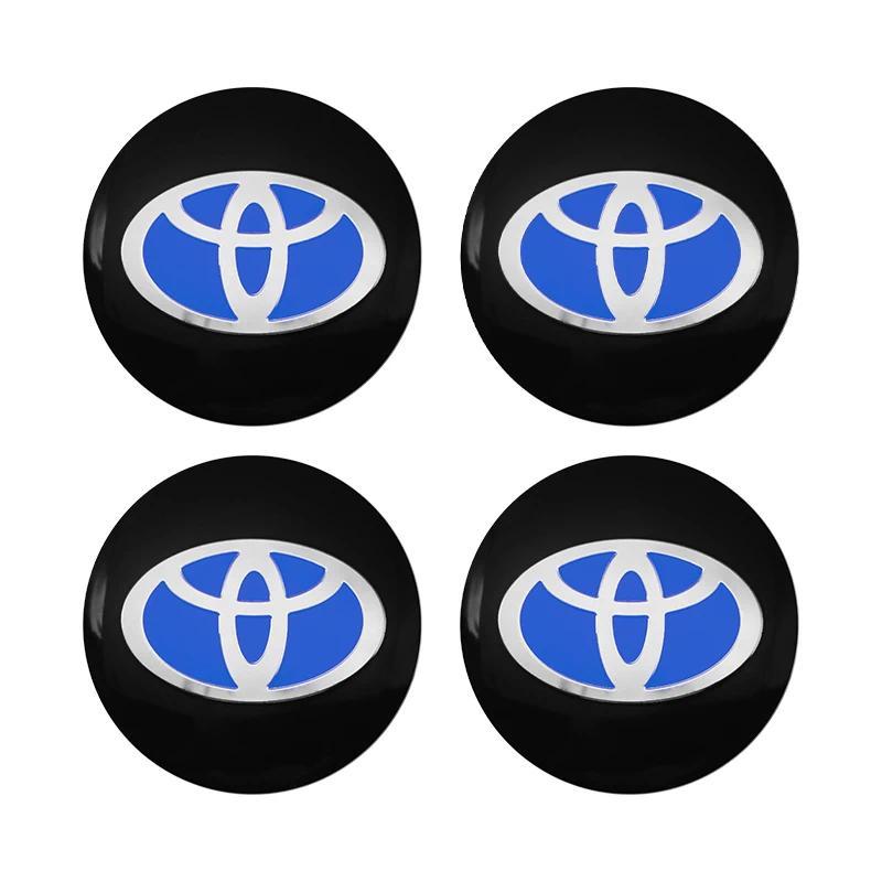 4pc 56mm Car Wheel Center HUB Caps, Emblem Sticker Badge, Automobile Decals, Auto Accessory for Toyota Prado Yaris Hilux Verso Fortuner Supra Corolla