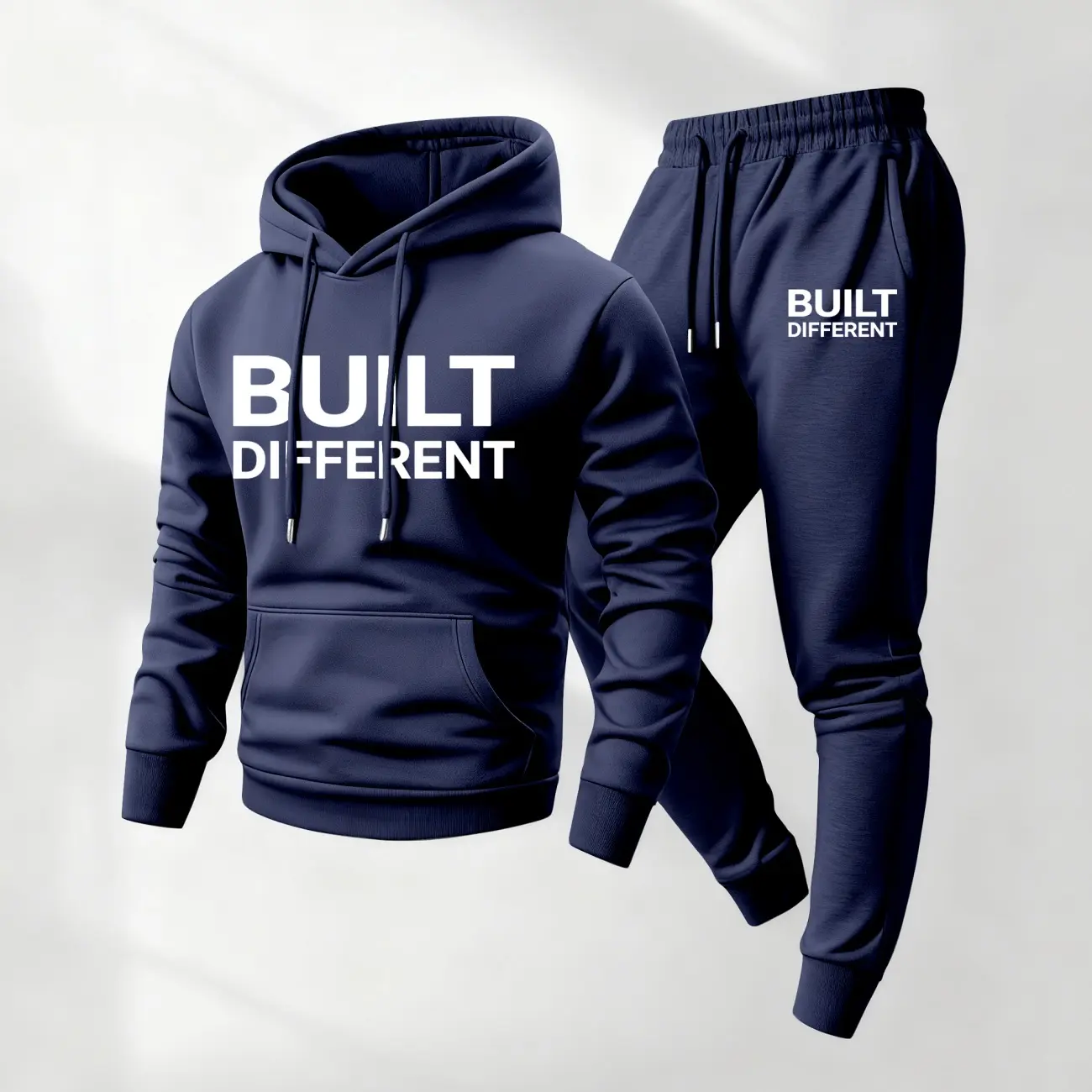 Men's Built Different Print Hoodie and Drawstring Sweatpants Set,Menswear,Casual Athletic Long Sleeve Hooded Jacket & Trousers for Fall & Winter,Men's Clothing for Daily Wear,Sportswear Indoor Outdoor,Tracksuit, Athleisure Summer Clothes