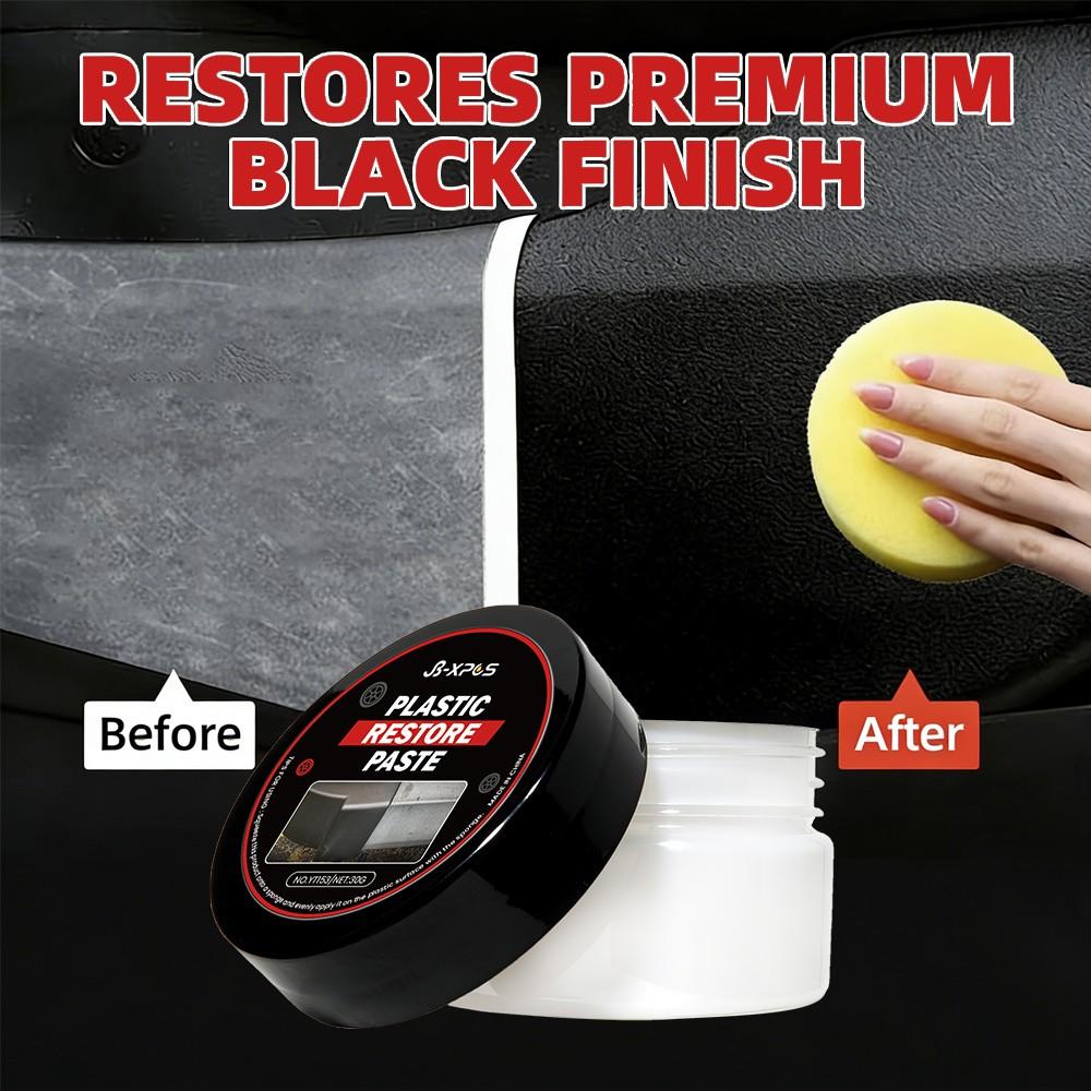 Car Plastic & Leather Restorer, Auto Plastic Rubber Exterior Repair, Restoration Wax for Shine, Seal & Brighten Vehicle Surfaces
