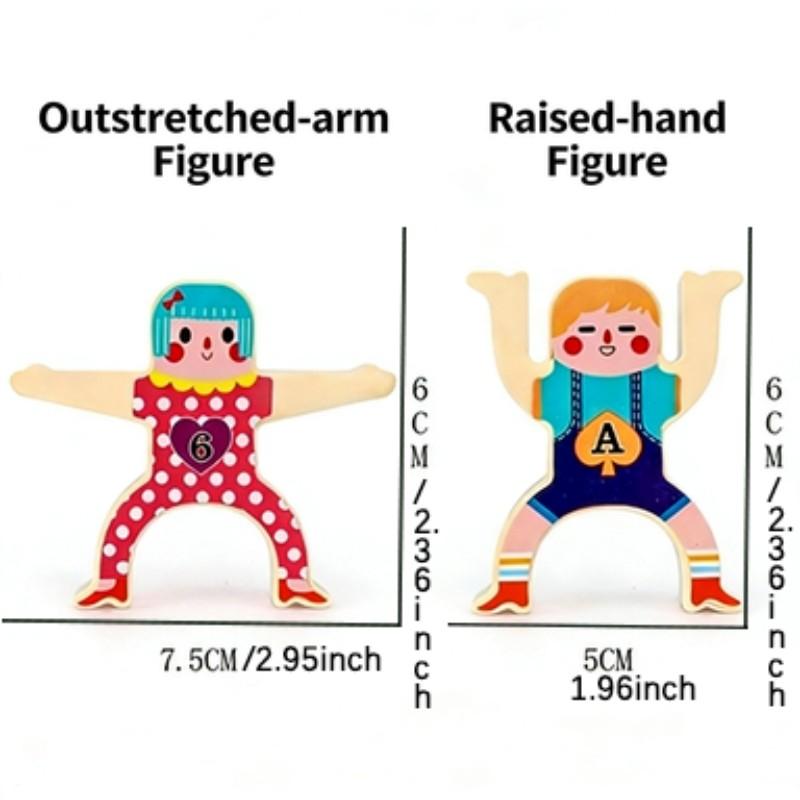 Stacking Toy, 48 Pieces Circus Acrobats Interlocking Puzzle, Balance Blocks Game, Toddler Jigsaw Toy, Suitable for Kids Aged 3+