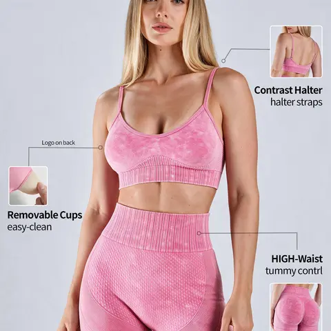 Women's High-Elastic Matte Sport Bra and Shorts Set, Seamless Knit, High-Waisted Tummy Control, Skin-Friendly Fabric, Athletic Yoga Activewear, Form-Fitting Sports Fitness Wear for Workout, Sports Clothing Set