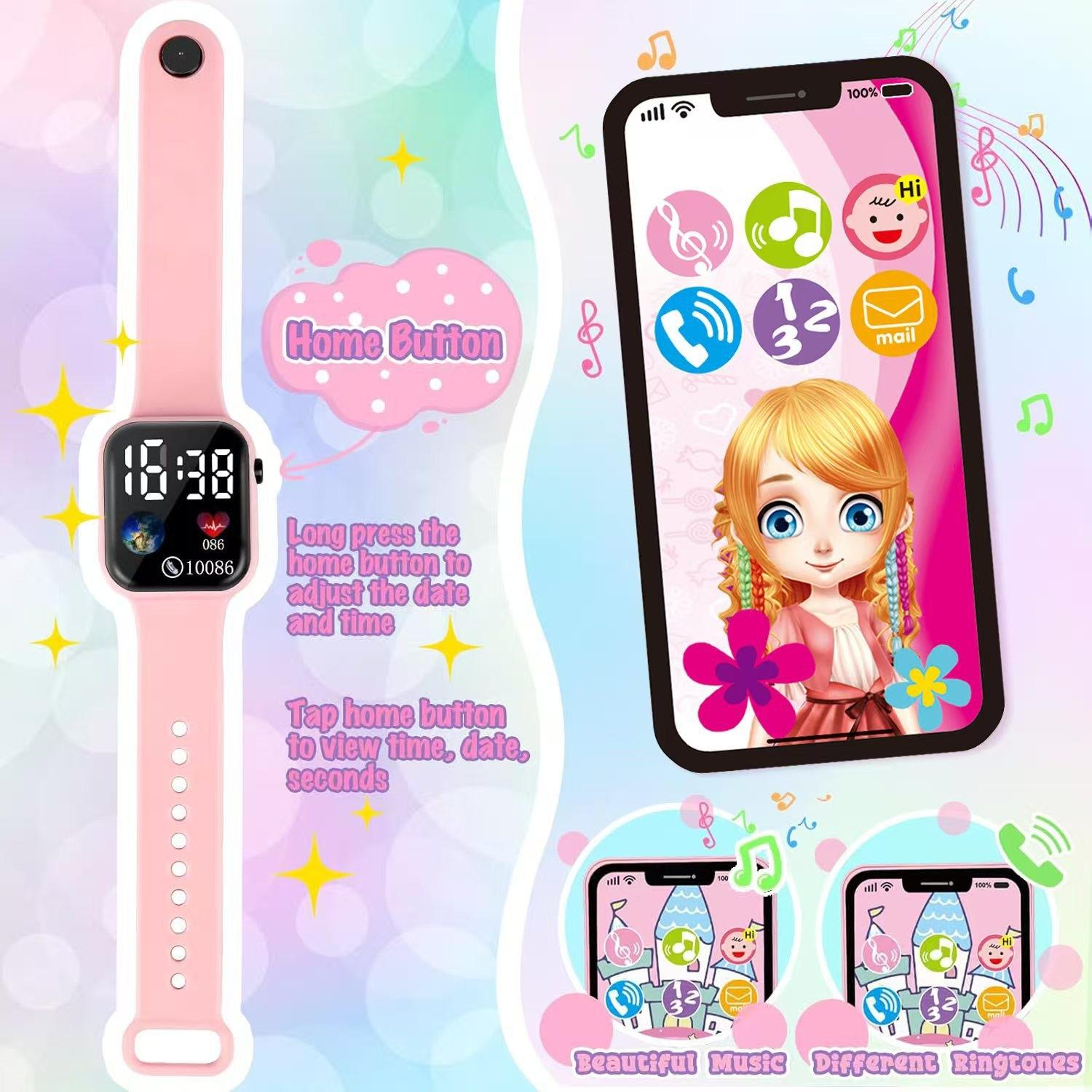 Realistic Girl Handbag Toy Set, Colorful Pretend Play Accessories, Includes Phone Wallet Makeup Toys, Perfect Birthday Gift for Girls（This product is available in multiple options.100mah Button Battery）