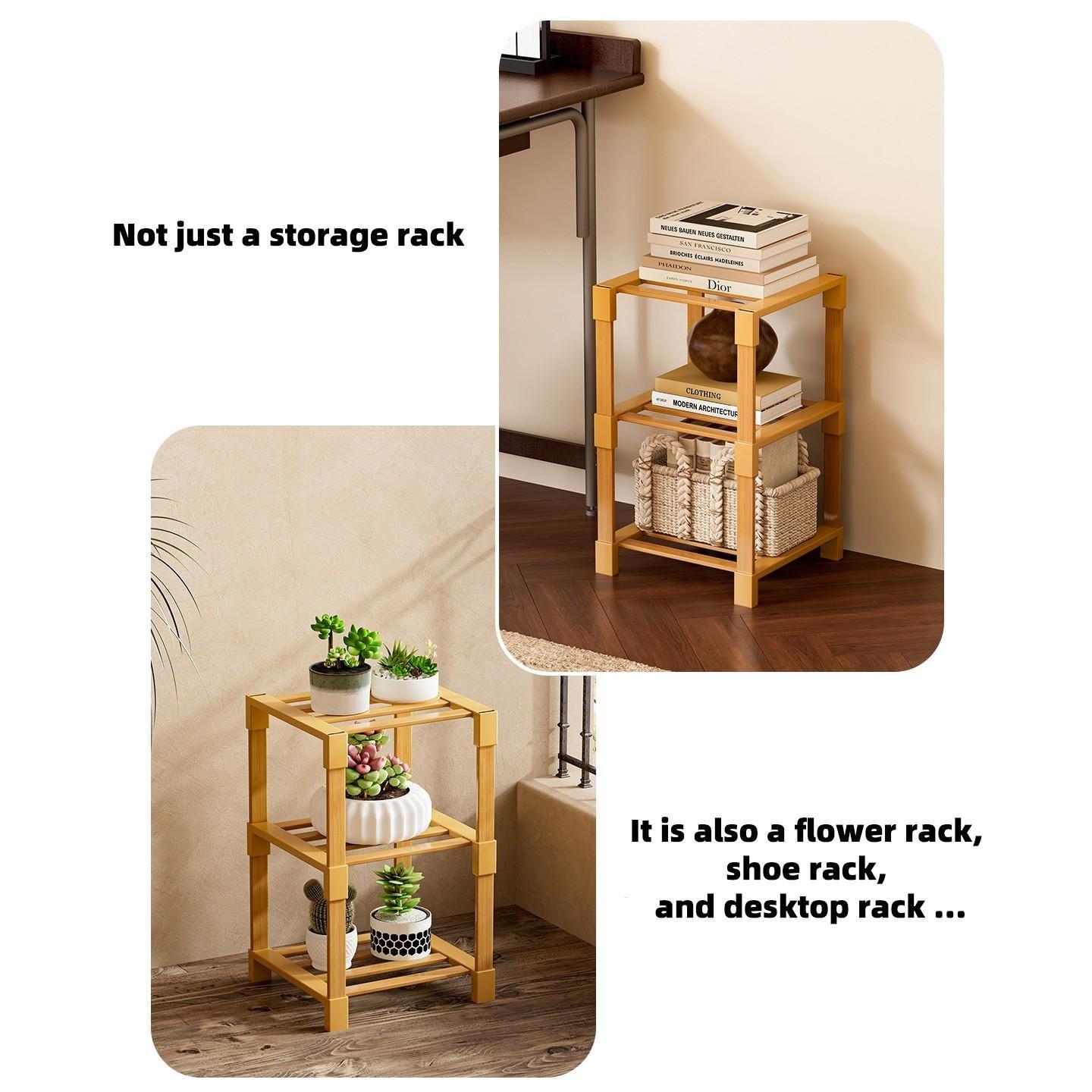 Multi-Layer Simple Storage Rack, Small Narrow Multi-Tier Shoe Rack, Vertical Shoe Rack, Space-Saving Bamboo Storage Shelf for Home, Dormitory, Corner, Shoe Rack Tower
