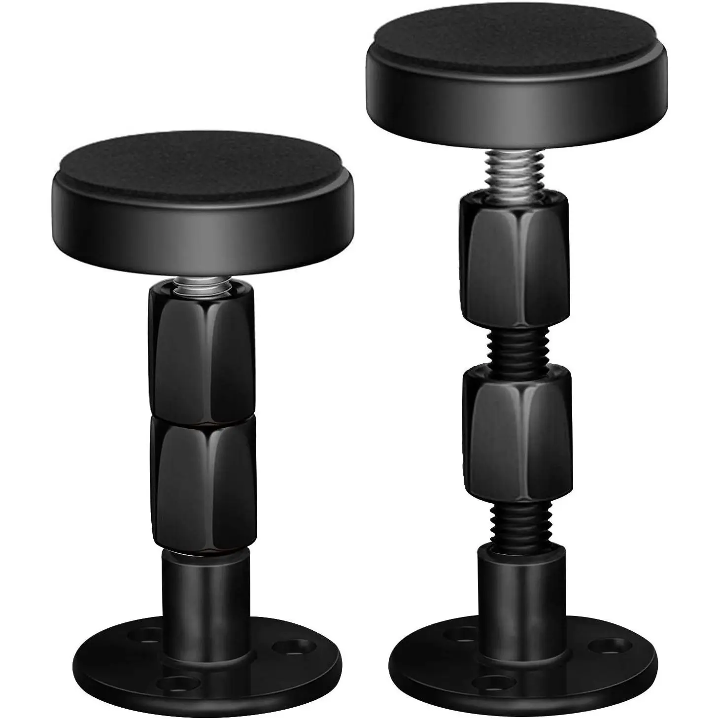 2 count Black Adjustable Bed Frame Anti-Shake Tool, Headboard Stoppers with Free Furniture Pads and Screws, No  Creaking, Protect The Wall from Banging, Easy to Install (1..5in)