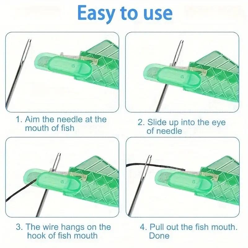 Automatic Threading Machine for Sewing Machine, 6 Counts Fish Shaped Thread Guides for Embroidery and Crafts, Durable Fast Threading Tools for Tailors and Handmade, Sewing Supplies Crafts