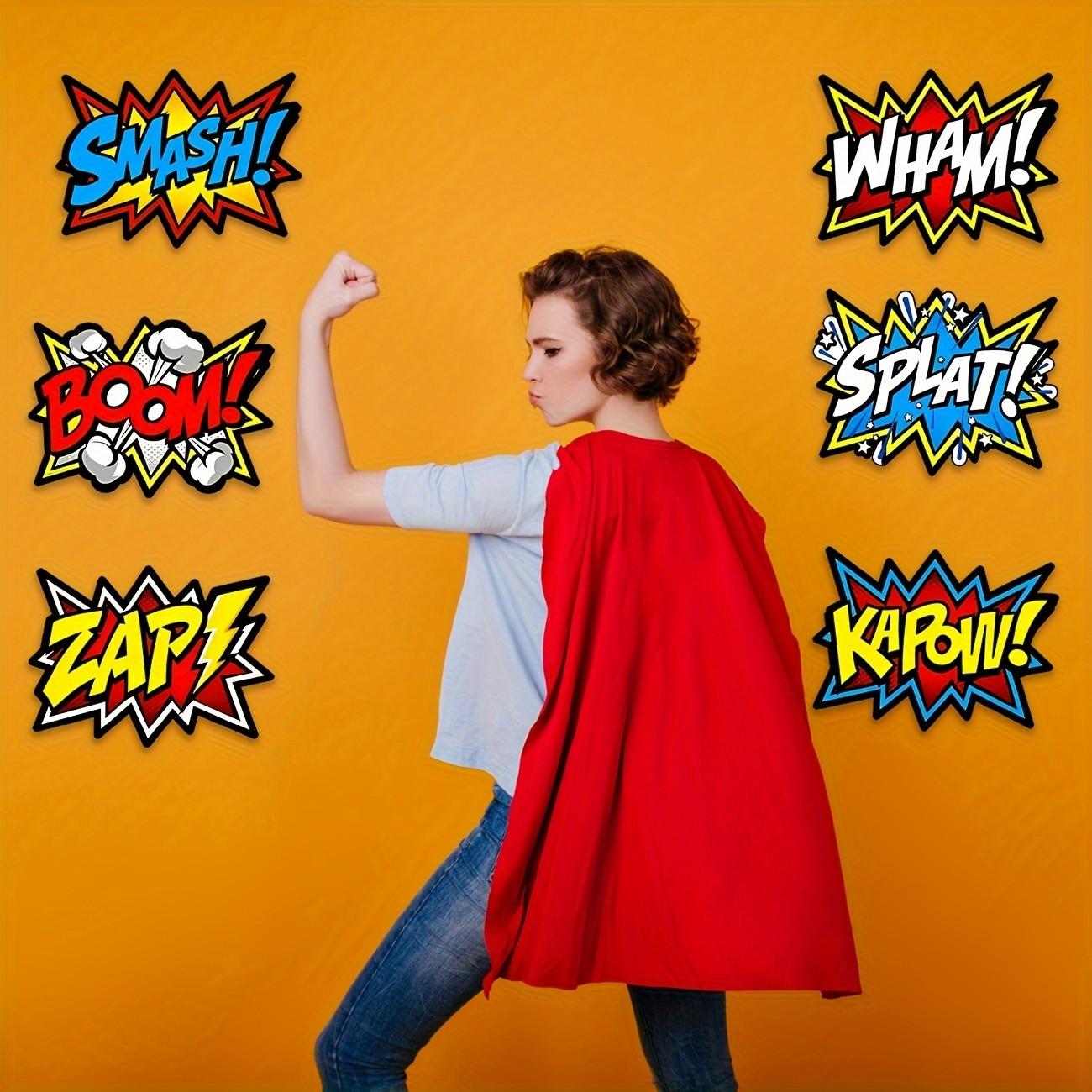 Super Heroes Word Cutouts, Hero-Themed Party Favors, Birthday Party Supplies, Decoration Set for Celebrating Birthdays & Special Occasions