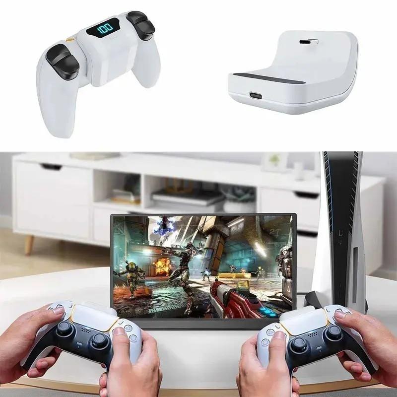 Portable LED display with rechargeable back-clip battery, a console accessory compatible with the PS5 controller. Features an 1800mAh polymer battery and provides 6-8 hours of gaming time the perfect PS5 gift.