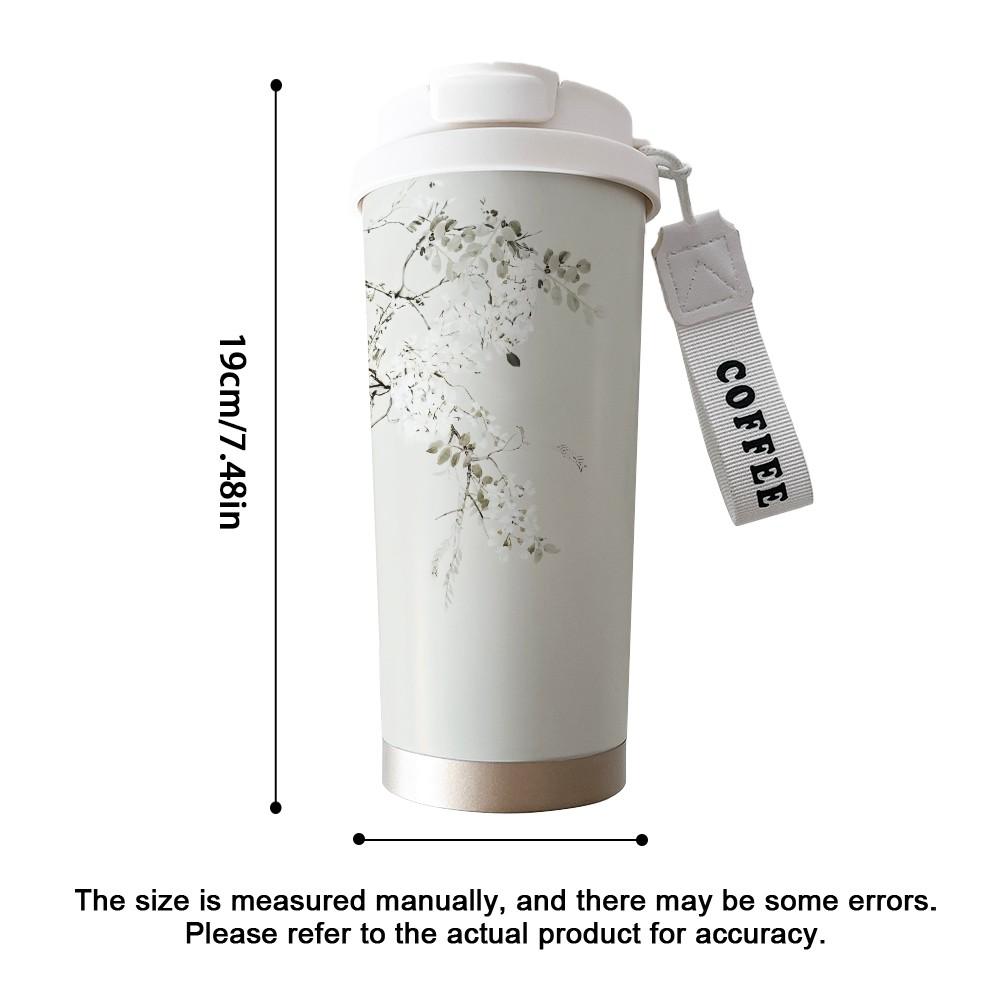 Abstract Oil Painting Coffee Cup, Portable Dual Drink Insulated Tumbler, Heat/cool Keeper, Boho Style, Office, Travel, Sports, Golf