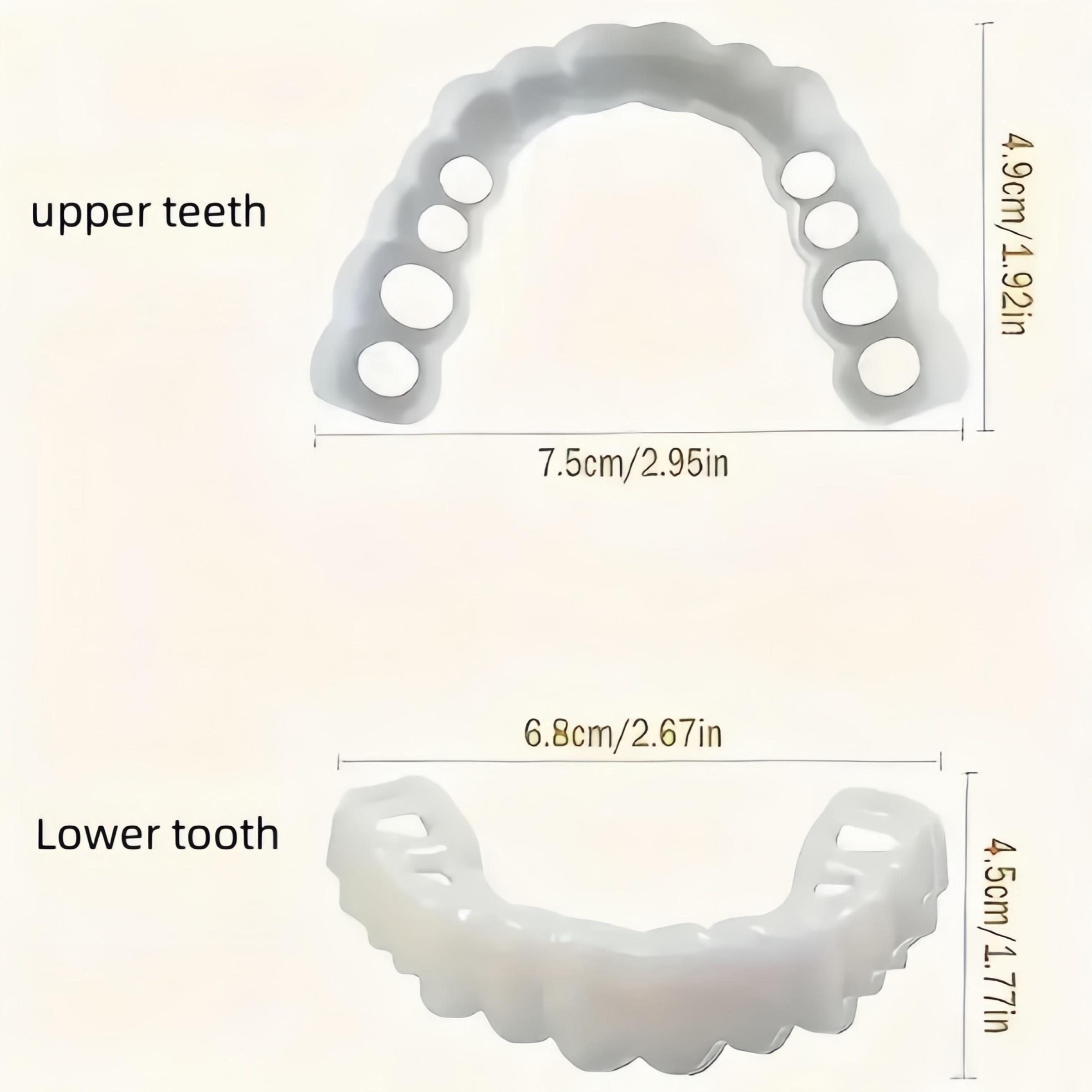 Comfortable False Teeth Aligners Pack of 2, Durable Adjustable Easy Clean Stain Resistant, Perfect Fit Daily Wear Dental Care, Mouthpiece