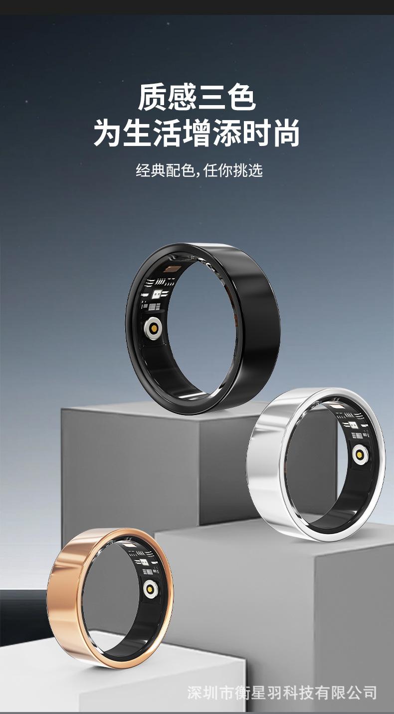 V1 diamond-encrusted smart ring titanium steel ring for men and women, personalized wedding ring accessory, Bluetooth, waterproof, pedometer, sleep and heart rate monitor