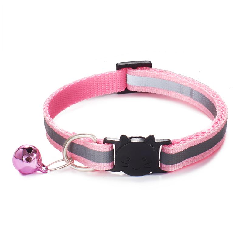 Cost-Effective Adjustable Snap-On Cat Collar With Bells Reflective Sturdy Nylon Collar For Kittens Cat Pet Supplies Cat Necklace