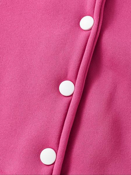 Girls Short Baseball Jacket Coat, Casual Sports School Uniform with Witch Design, Elastic Fabric, Youth Fashion Outerwear