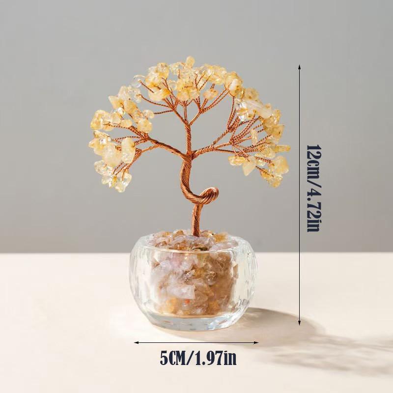 Crystal Potted Plant, Money Tree, Crystal Micro Landscape, Wealth Attracting Ornament, Home Decor, Car, Office Desk, DIY Birthday Gift