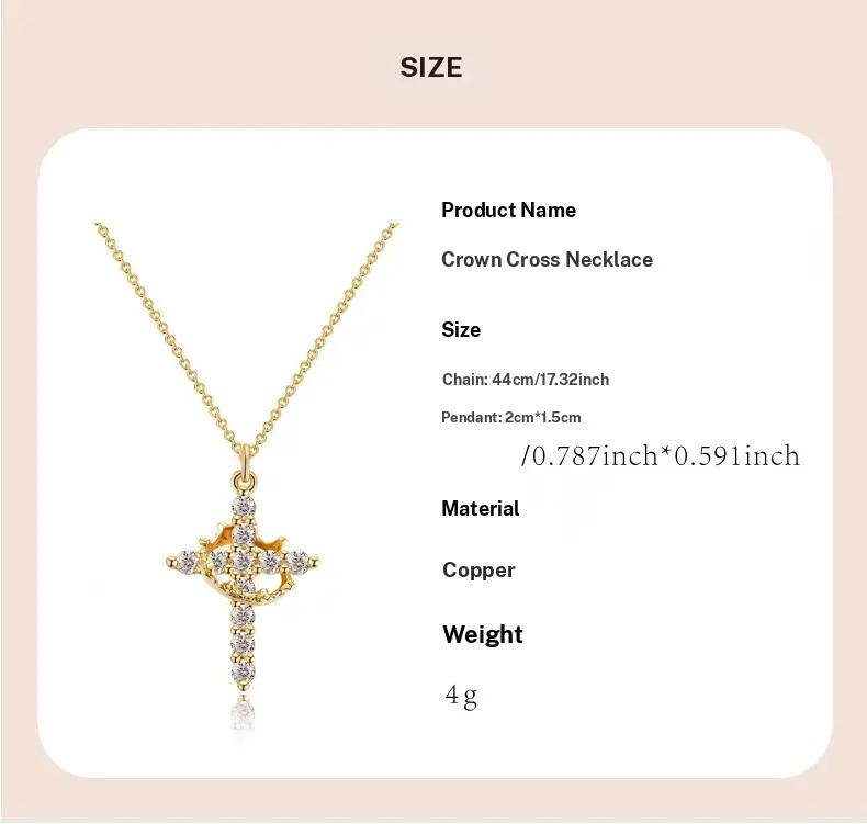 GGIRL Simple Crown Cross Pendant Choker Necklace for Women Men Girls Pretty Crown Cross Jewelry Gift for Daily Party Clothing Decor Trendy All match Exquisite Fashion Accessory Fashion Jewelry Gift for Holiday Haul Christmas Birthdays Anniversaries