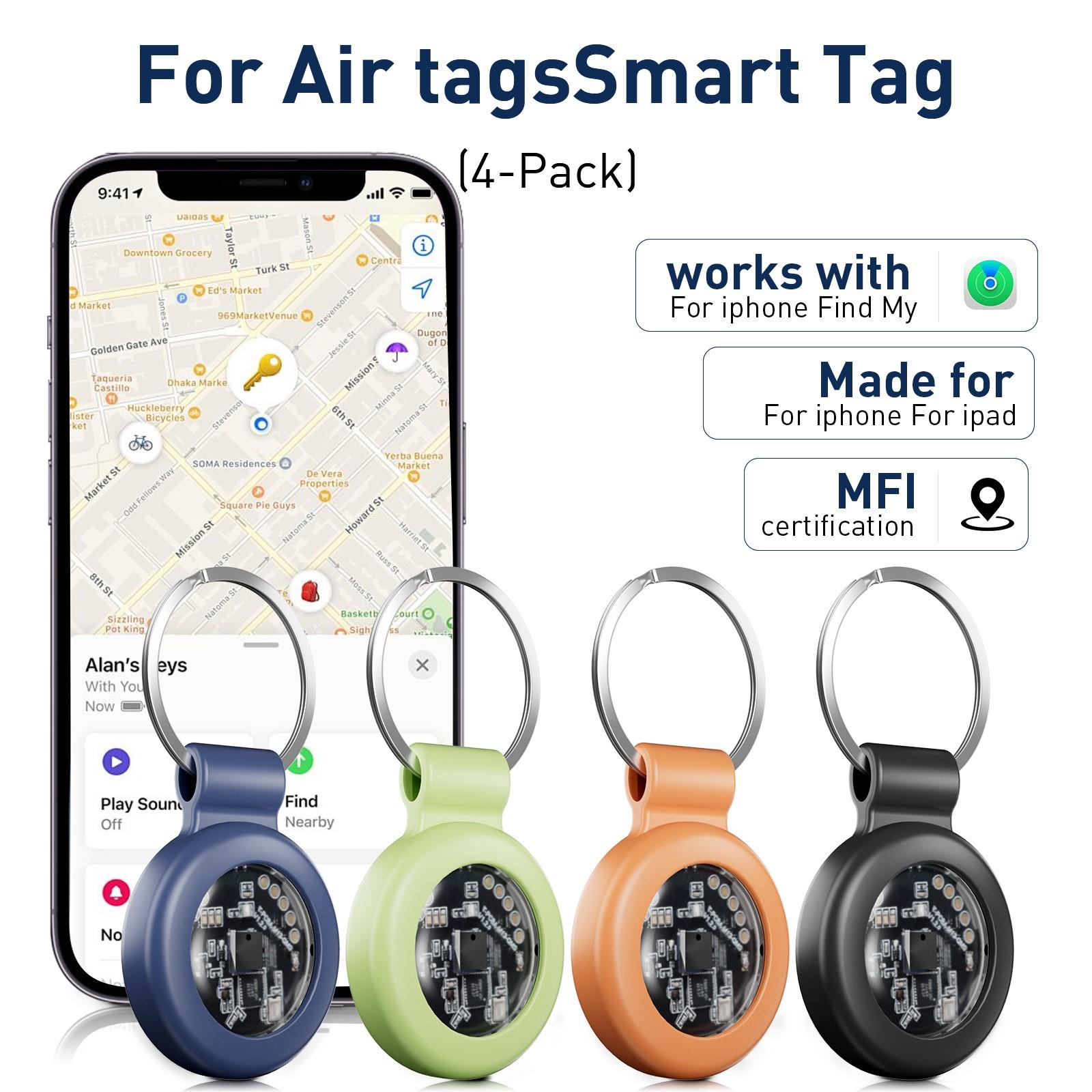 1pcs Transparent Vehicle Tracker with High-Quality Keychain Case, Global Tracking, Supports Apple Find My iOS System, Suitable for Cars Bikes Pets Luggage