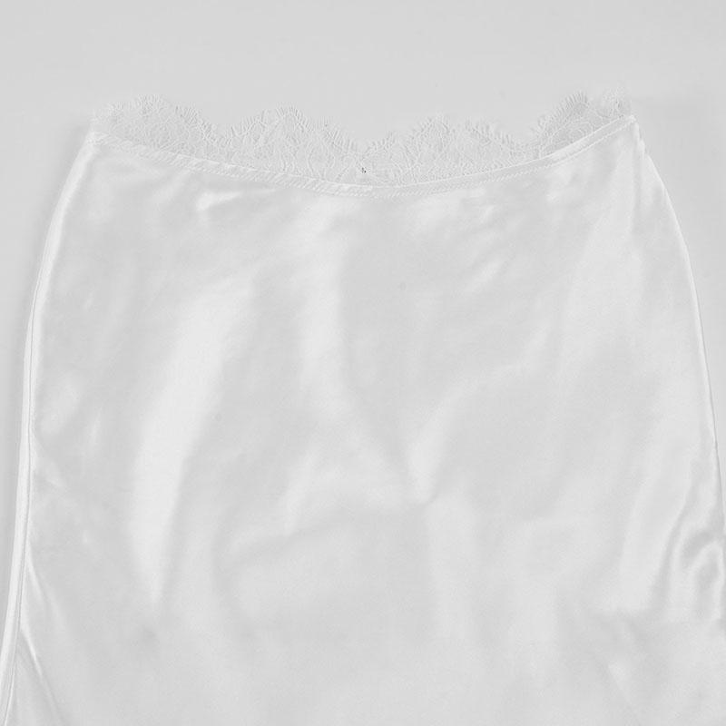 Elegant Lace Patchwork Bodycon Skirt for Women, Womenswear Street Style Satin Low Waist Mermaid Midi Skirt, Retro Plaid Commuter Wear