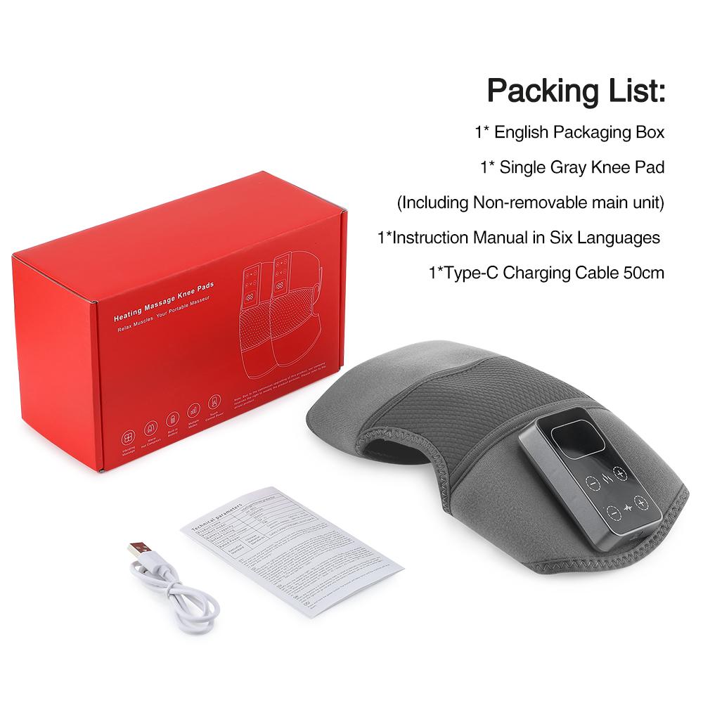 Heated Vibration Knee Pad, 1 Count 5 Level Knee Heating Massager Wrap, Knee Elbow Massage Relaxation Tool for Women & Men, USB Rechargeable Massagers