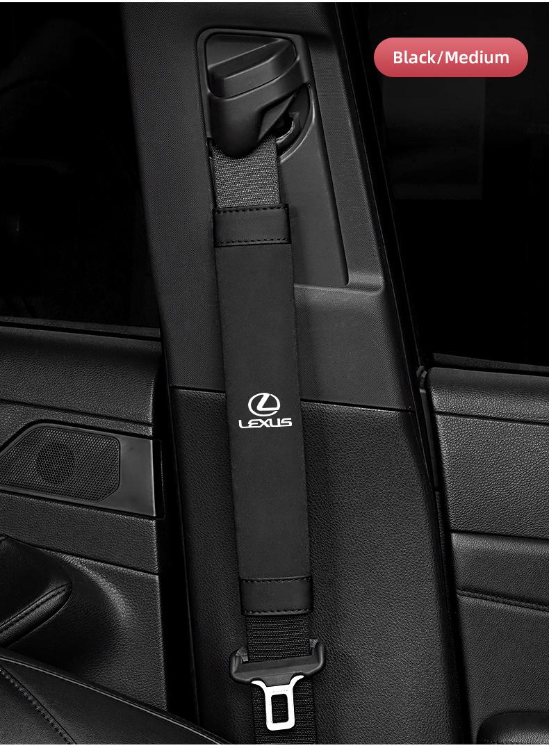 2Pcs Car Seat Belt Safety Shoulder Covers Car Accessories For Lexus IS500 LS460 RC200 LM300 RX450 LX NX350h LC UX CT RZ450e RC300 GX400 GS200t GS300h LS600 RX300 TX LBX HS250