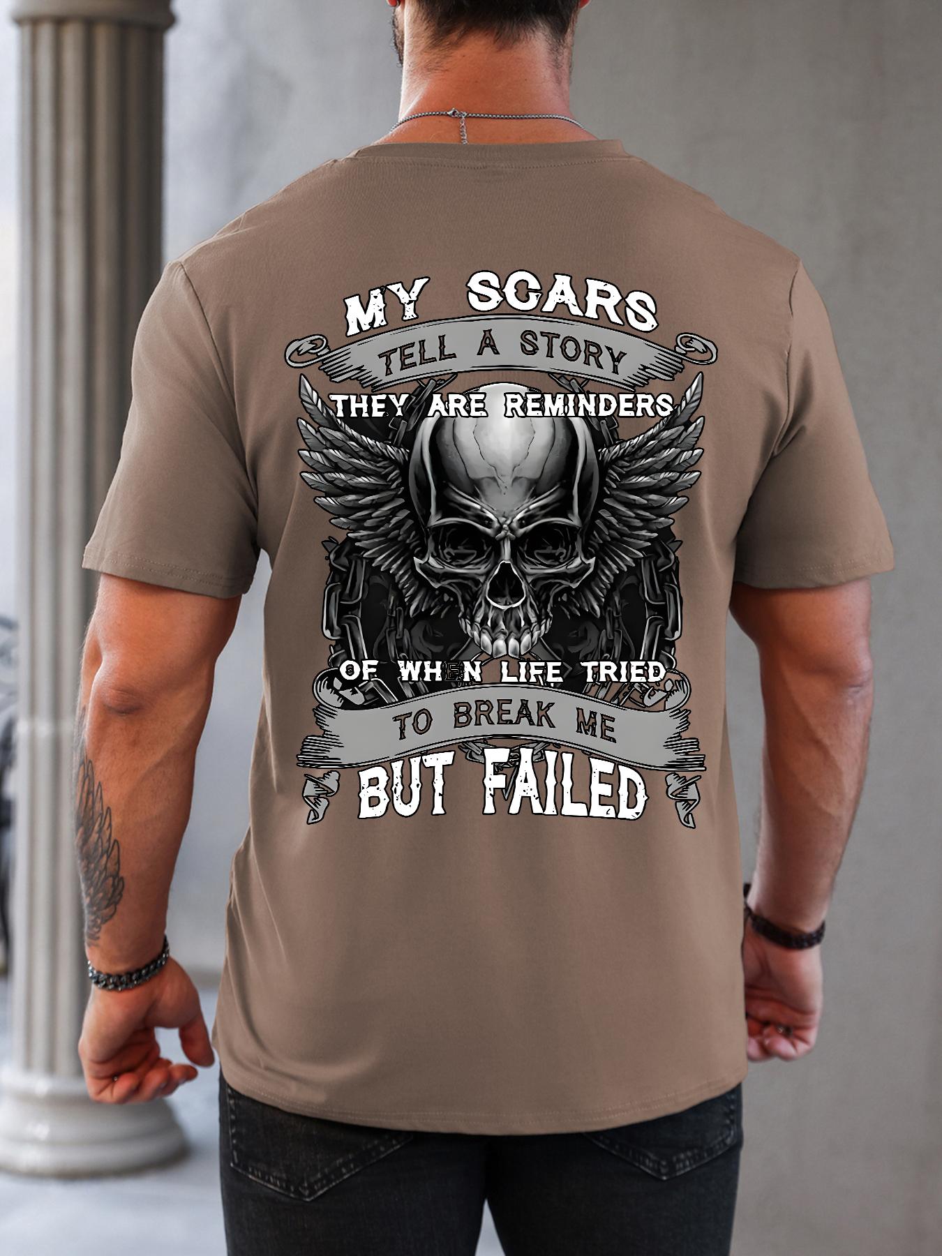 Men's Skull & Letter Graphic Round Neck Tee, Regular Fit Short Sleeve Crew Neck T-Shirt for Summer, Casual Streetwear Men's Top for Daily Wear