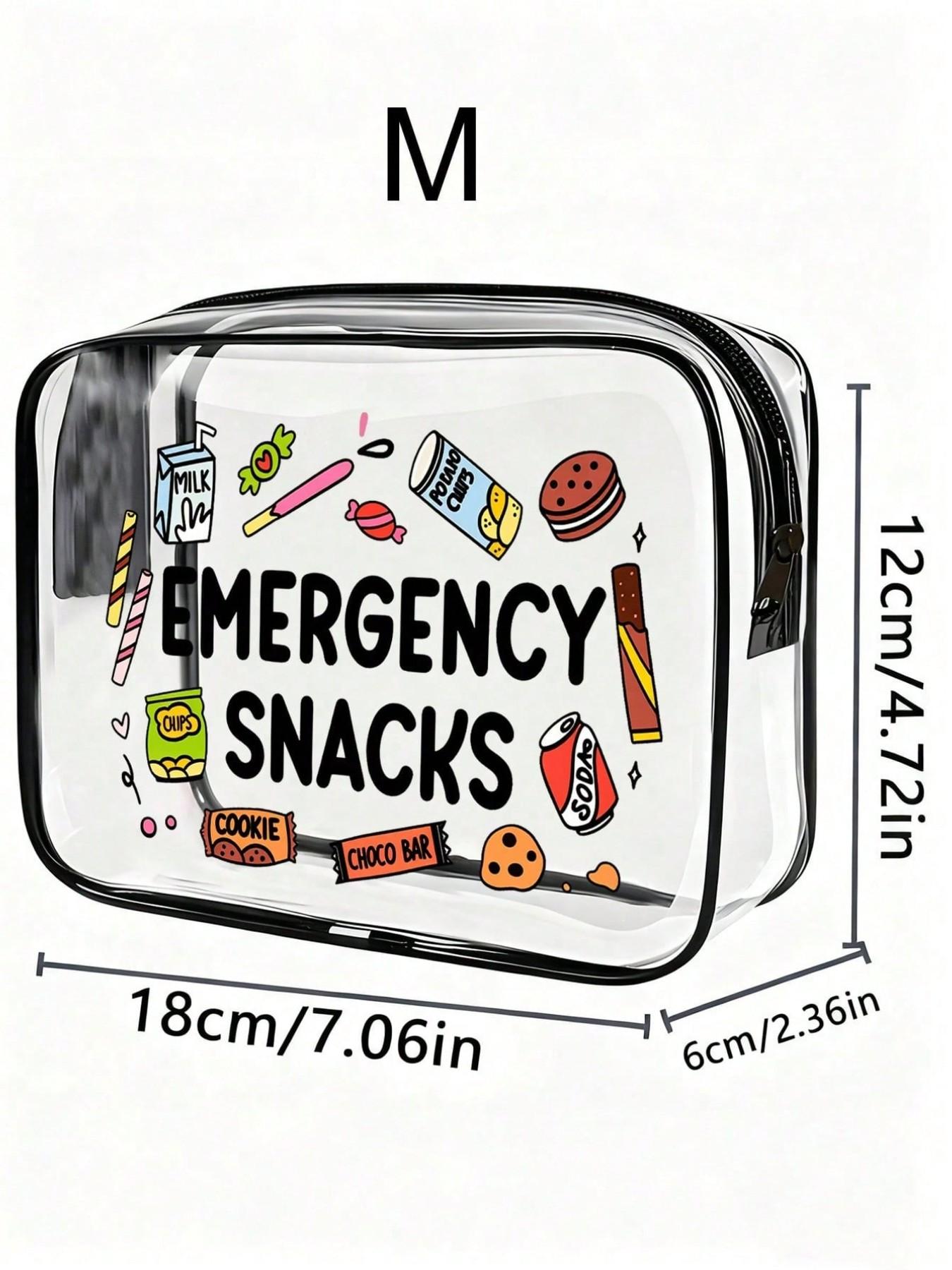 New Emergency Snack PVC Makeup Bag, Waterproof Travel Cosmetic Case, Fun Strawberry Donut Design, Lightweight Foldable, Zipper Closure