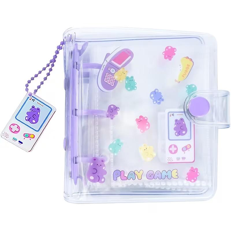 PVC Transparent Card Album, Polaroid Photo Album, A8 Mini 3-Hole Binder, Star 3-Inch Single Slot, Small Card Organizer