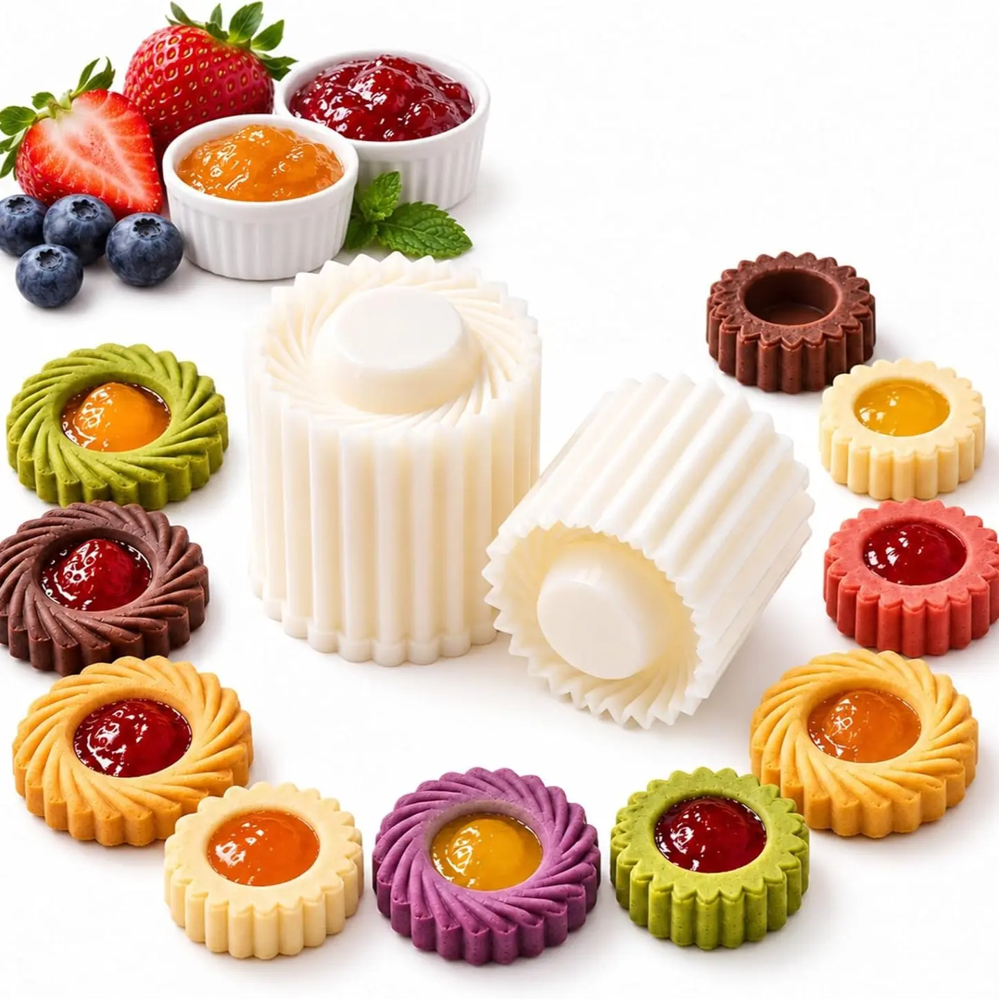 2pcs,2-in-1 Double-Sided Sunflower Pastry Mold Press for DIY Cookie & Mooncake,beginner friendly, DIY desserts, Cookie Shaper