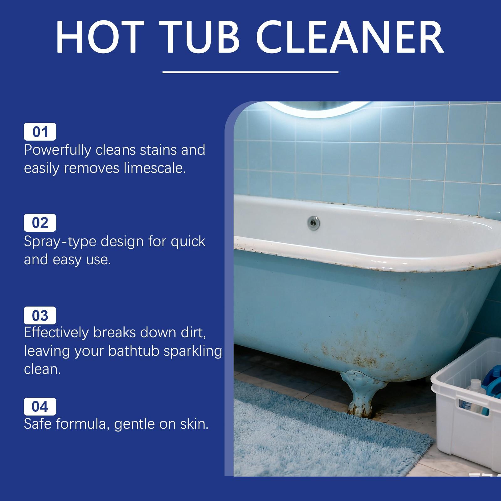 2-Pack Hot Tub Cleaner (59ML*2), Stain Removal, Gentle Protection, Glaze Care, Enhances Bathtub Surface Shine, Bathroom Maintenance