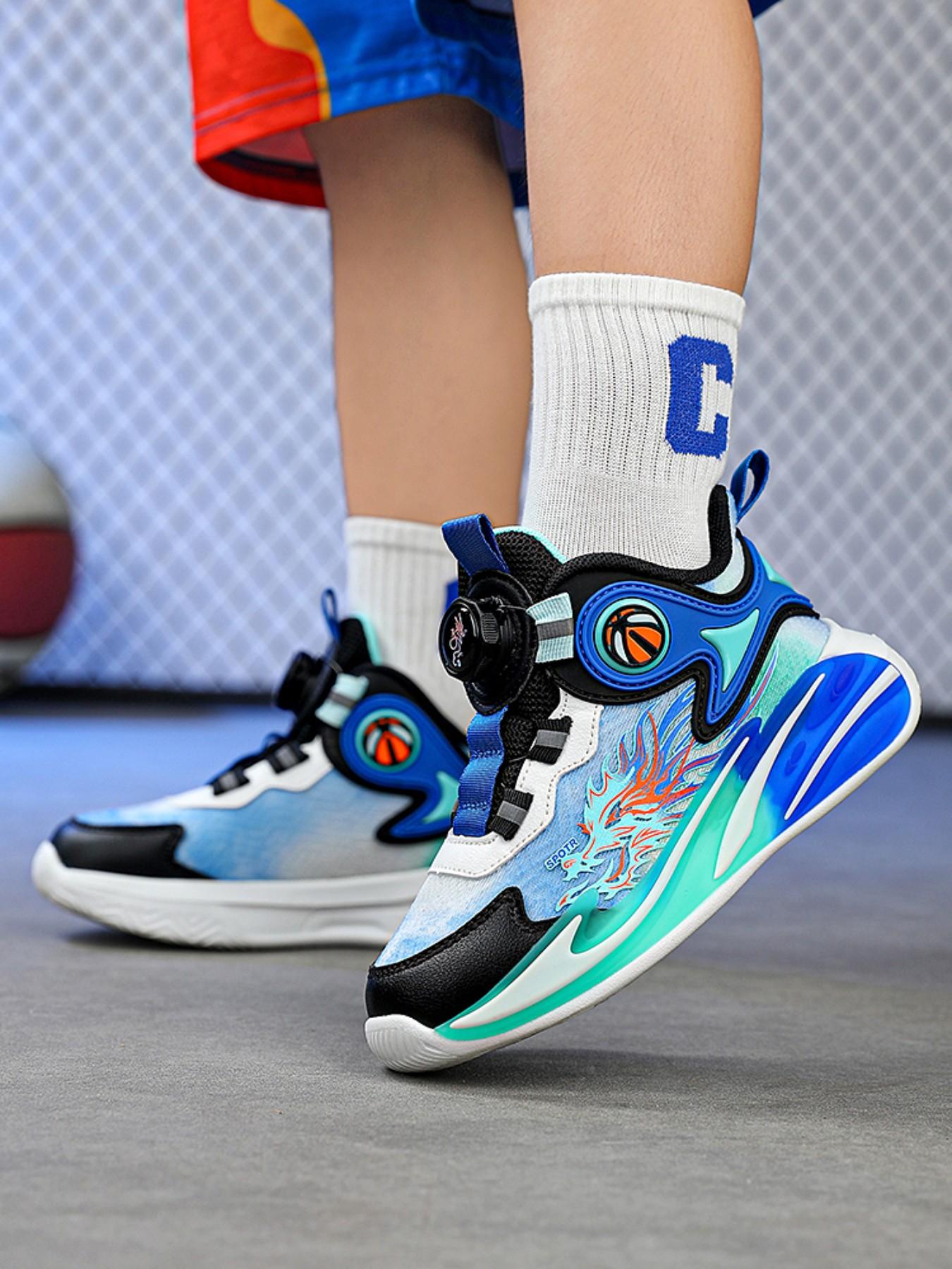 Basketball Shoes for Boys, Breathable Mesh Training Sneakers, Outdoor Sports Running Shoes, Suitable for All Seasons