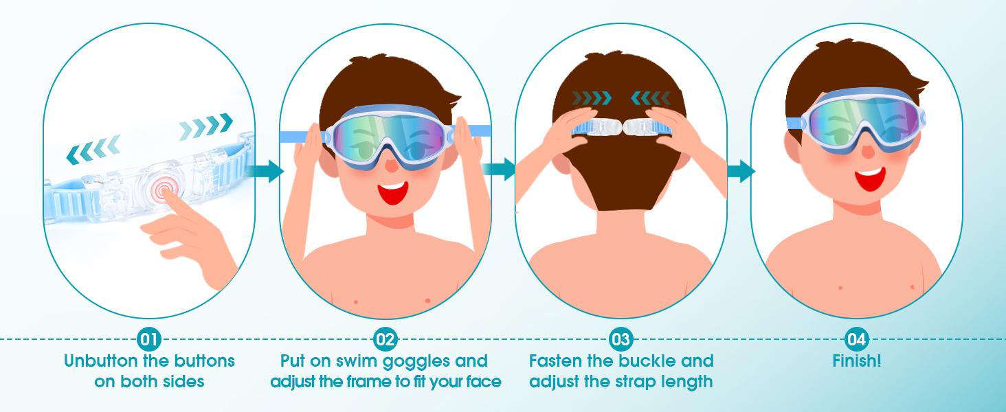 MERSUN 2 Pack Kids Swim Goggles for 3-15 UV Protection Anti-Fog Pool Water Swimming Goggles For Boys Girls Youth Toddler，Anti-fog for Toddler Girls Boys 3-15 Adjustable Waterproof mask high definition swim glass  anti-fog swimming goggles Nose Clips