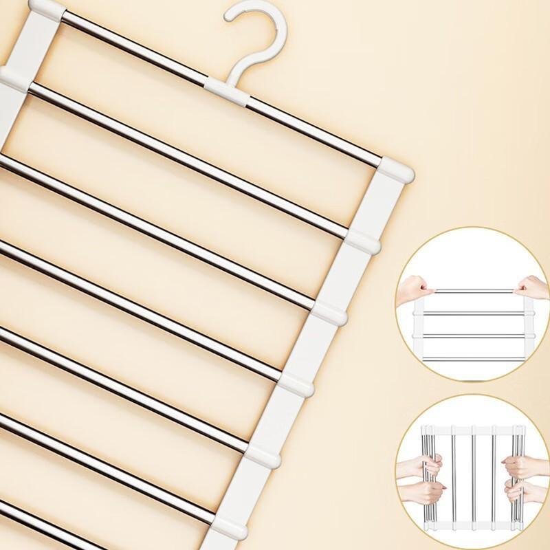 Multi-Layer Foldable Pants Rack, Home Closet Organizer, No Trace Laundry Drying Rack, Versatile Storage Solution for Dorms