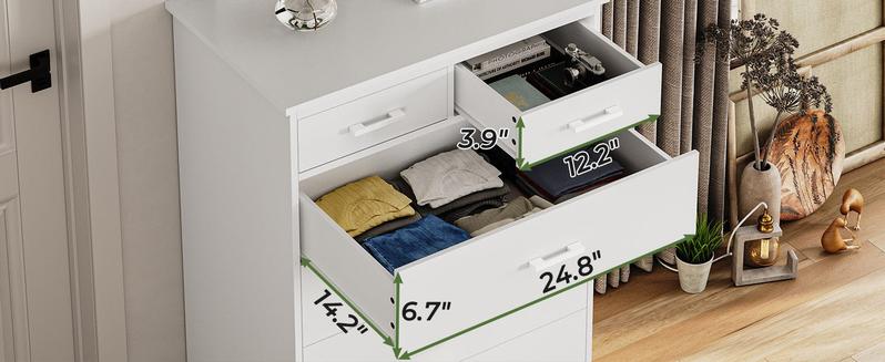 Sikaic 7 Drawers Dresser With Sturdy Base Storage Cabinet Bedroom Furniture Organization Design Organizer