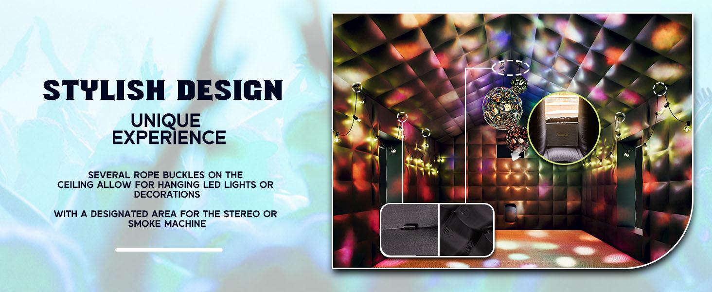 [Ships in 2 Boxes] VanAcc Large Black Inflatable Night Club Tent for Adults with 2 Small Side Doors, Inflatable Nightclub with Logo Area Gazebo Event House for Birthday Wedding Backyard Party