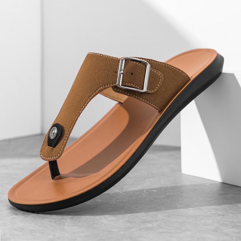 GGOR Allshoe New Summer Men'S Flip-Flops, Fashionable Soft-Soled Beach Shoes, Breathable Open-Toe Sandals, Men'S Shoes in Stock