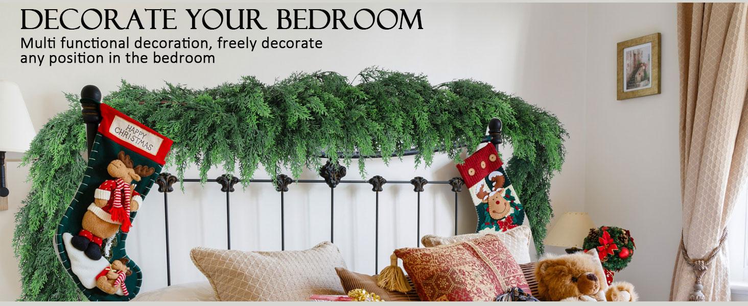 Cedar garland on staircase