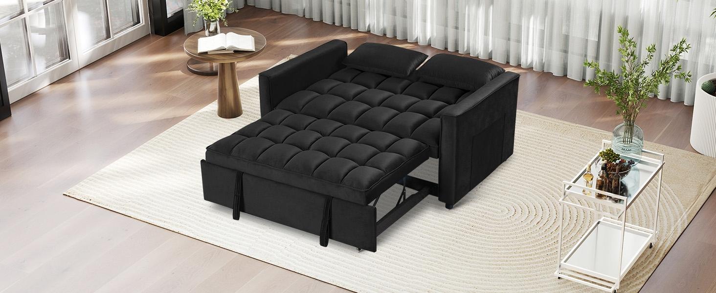 [SpringStatements] EBELLO 3 in 1 Convertible Sleeper Sofa Bed, Futon Couches for Living Room with Side Pocket,Adjustable Backrest,Pull Out Couch,Loveseat,Sectional Daybed for Lazy day