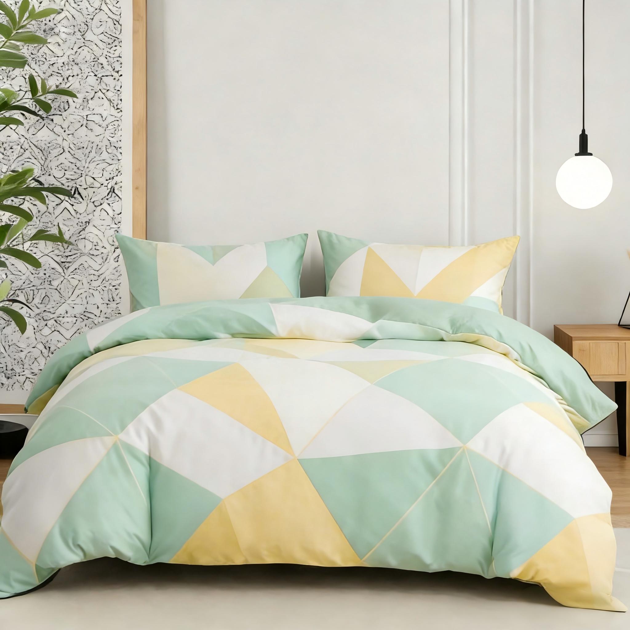 Geometric Pattern Bedding Set, Decorative Bedding Set, Modern Bedroom Fashion Decor, Soft Comfortable Fabric, Cozy Sleep Experience, Home Interior Design