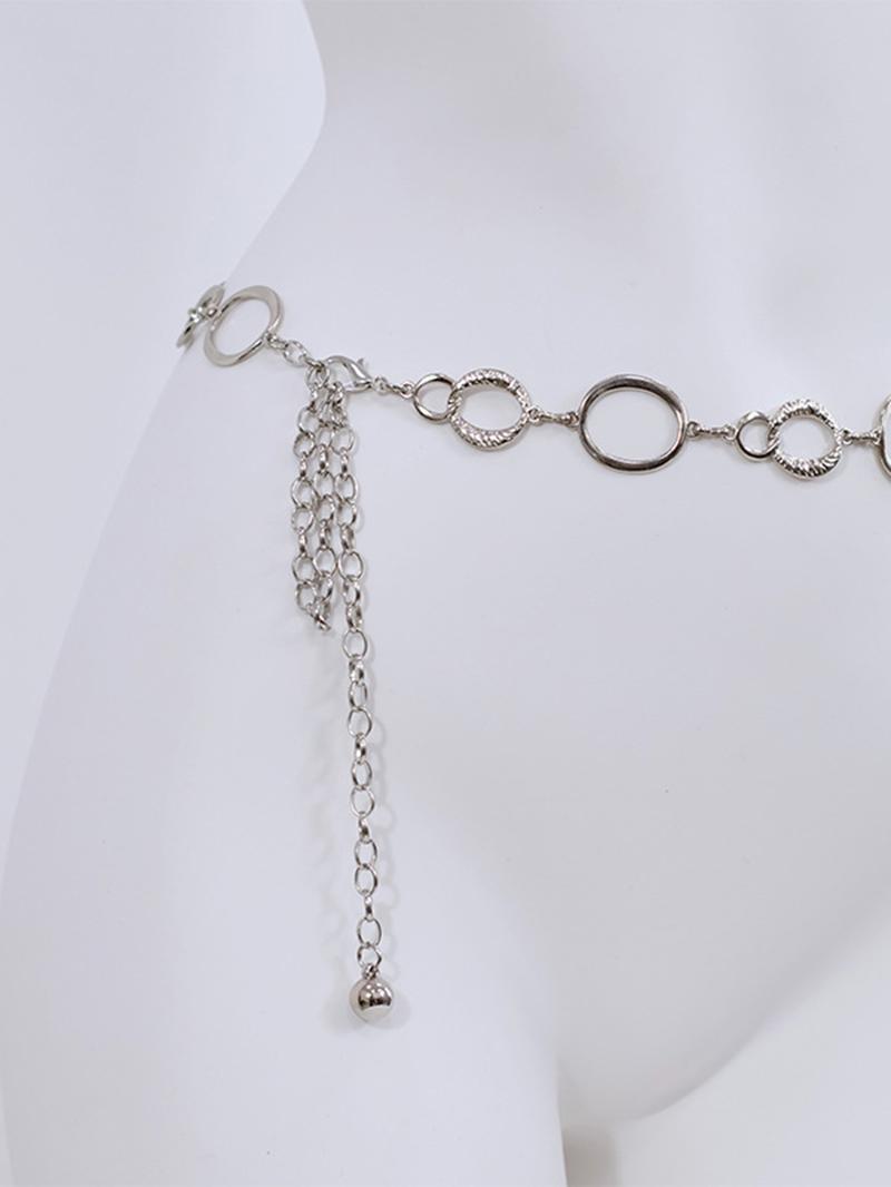 Women's Minimalist Temperament Metal Round Decor Body Chain, Trendy All-match & Exquisite Body Jewelry for Birthday Gift