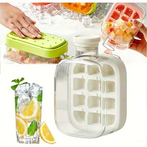 2 in 1 No Touch Quick Fill Ice Water Bottle Press Lid Cooling Cup for Drinks Coffee Summer Cute Fashion Ice Maker